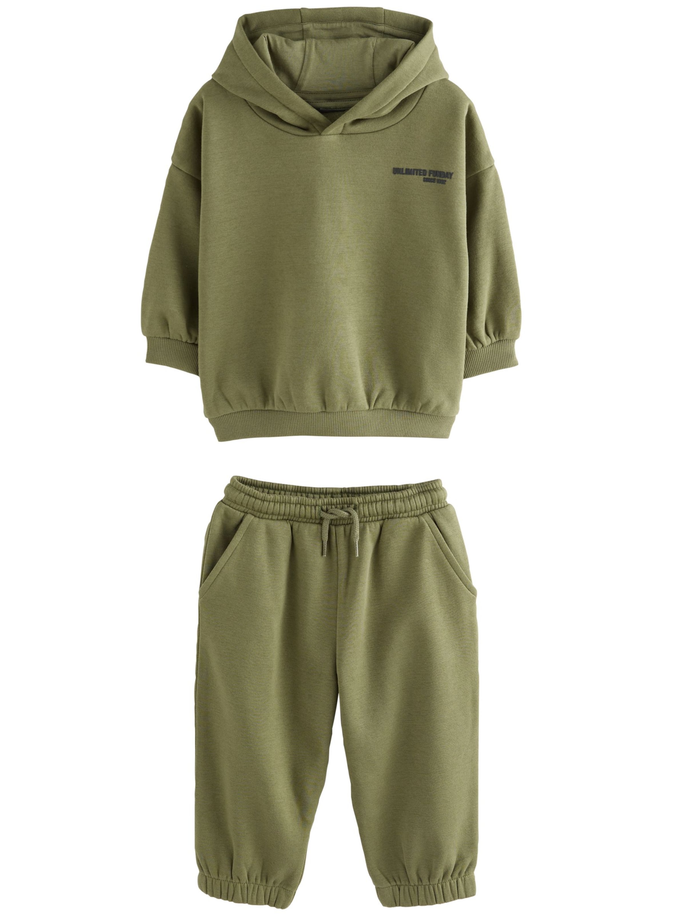 Next Sweatshirt und Hose in Grün: Vorderseite