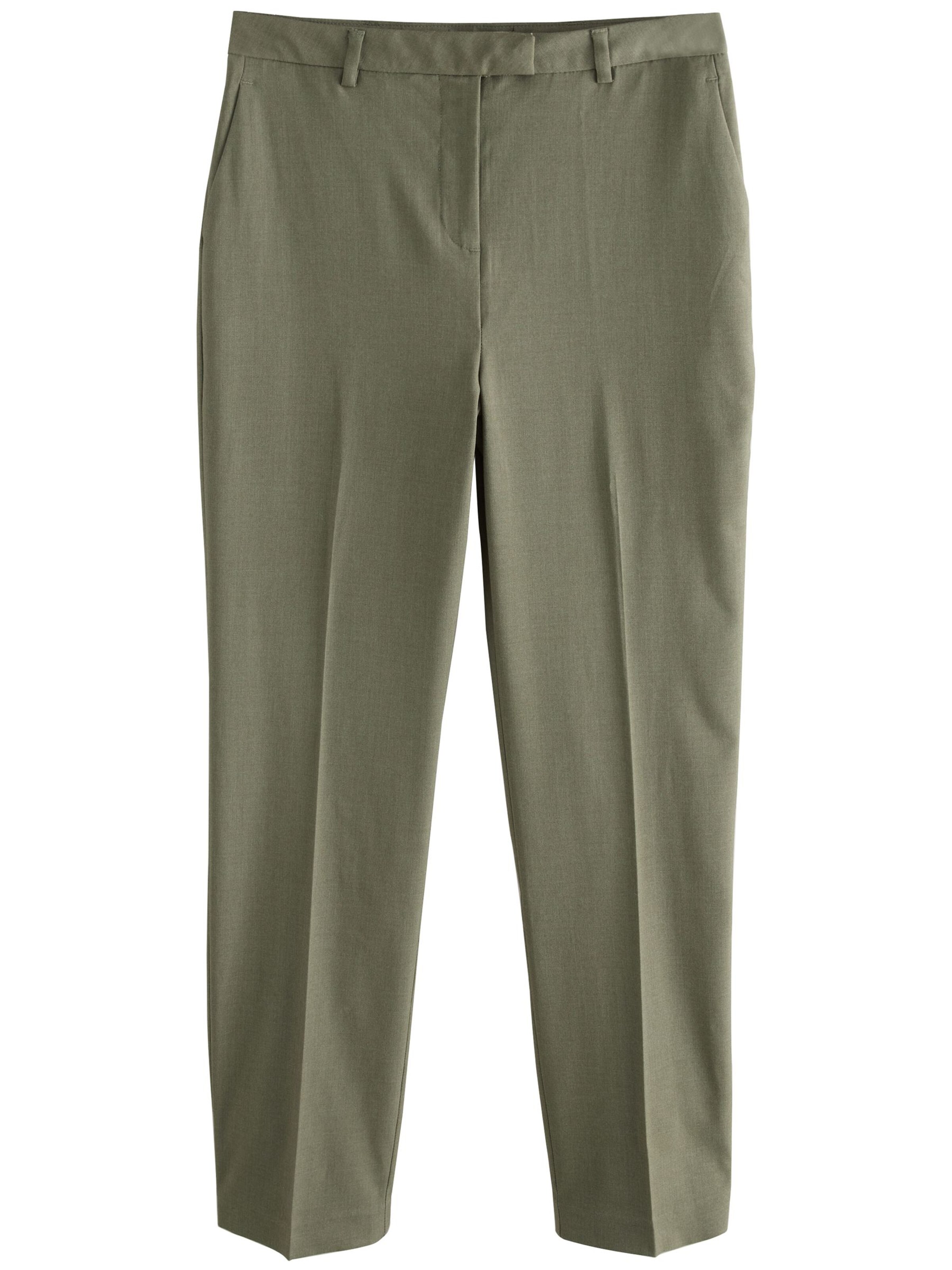 Next Regular Pressveckad byxa i grön: framsida