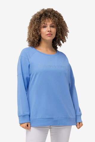 Ulla Popken Sweatshirt in Blauw: voorkant