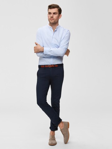 SELECTED HOMME - Slimfit Calças chino 'SHHYARD SLIM FIT' em azul