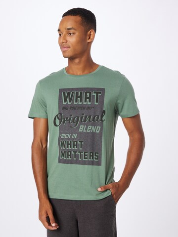 T-Shirt BLEND en vert : devant
