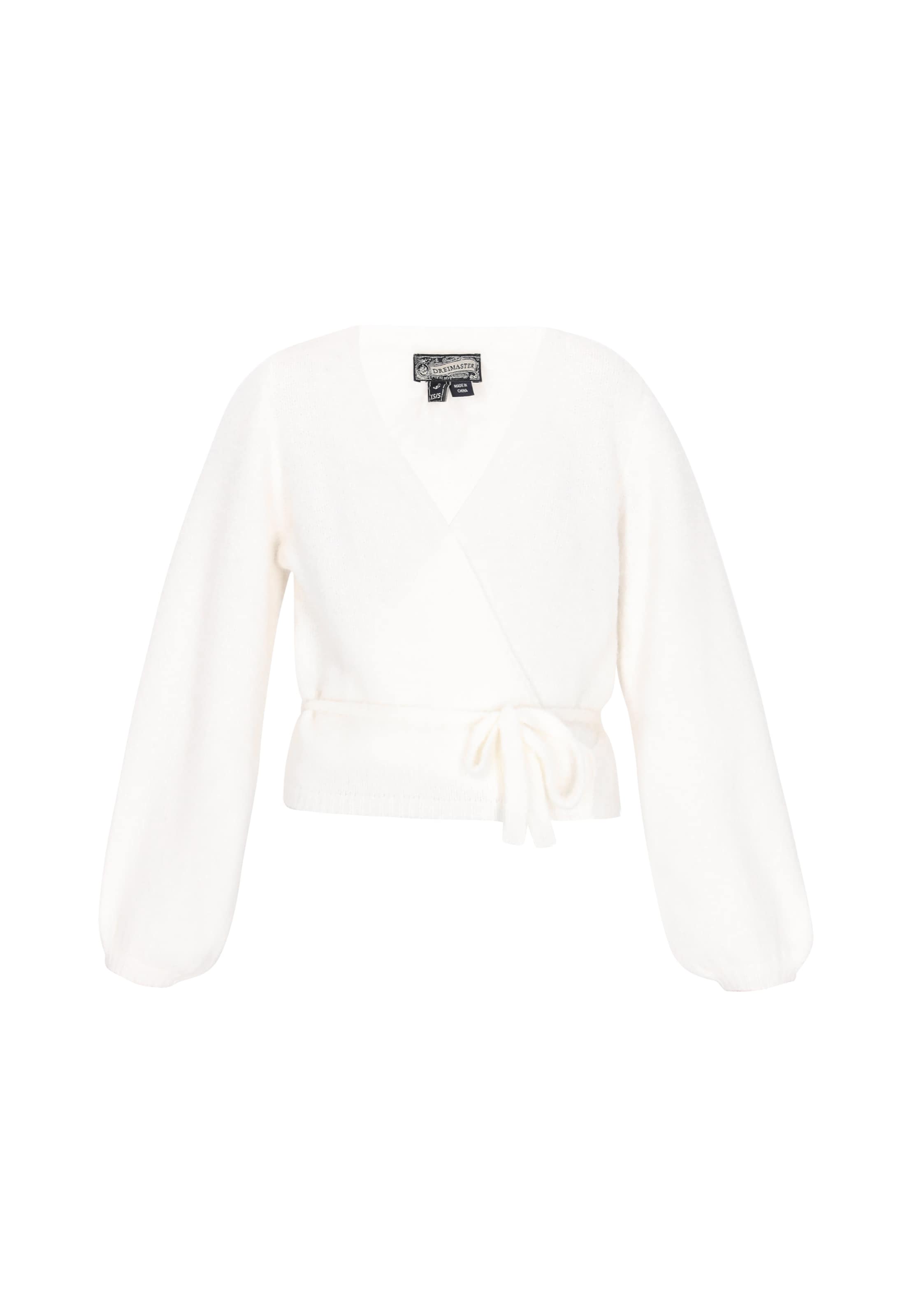 DreiMaster Vintage Strickjacke in Weiß: Vorderseite