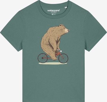 Watapparel Shirt ' Fahrradbär ' in Groen: voorkant