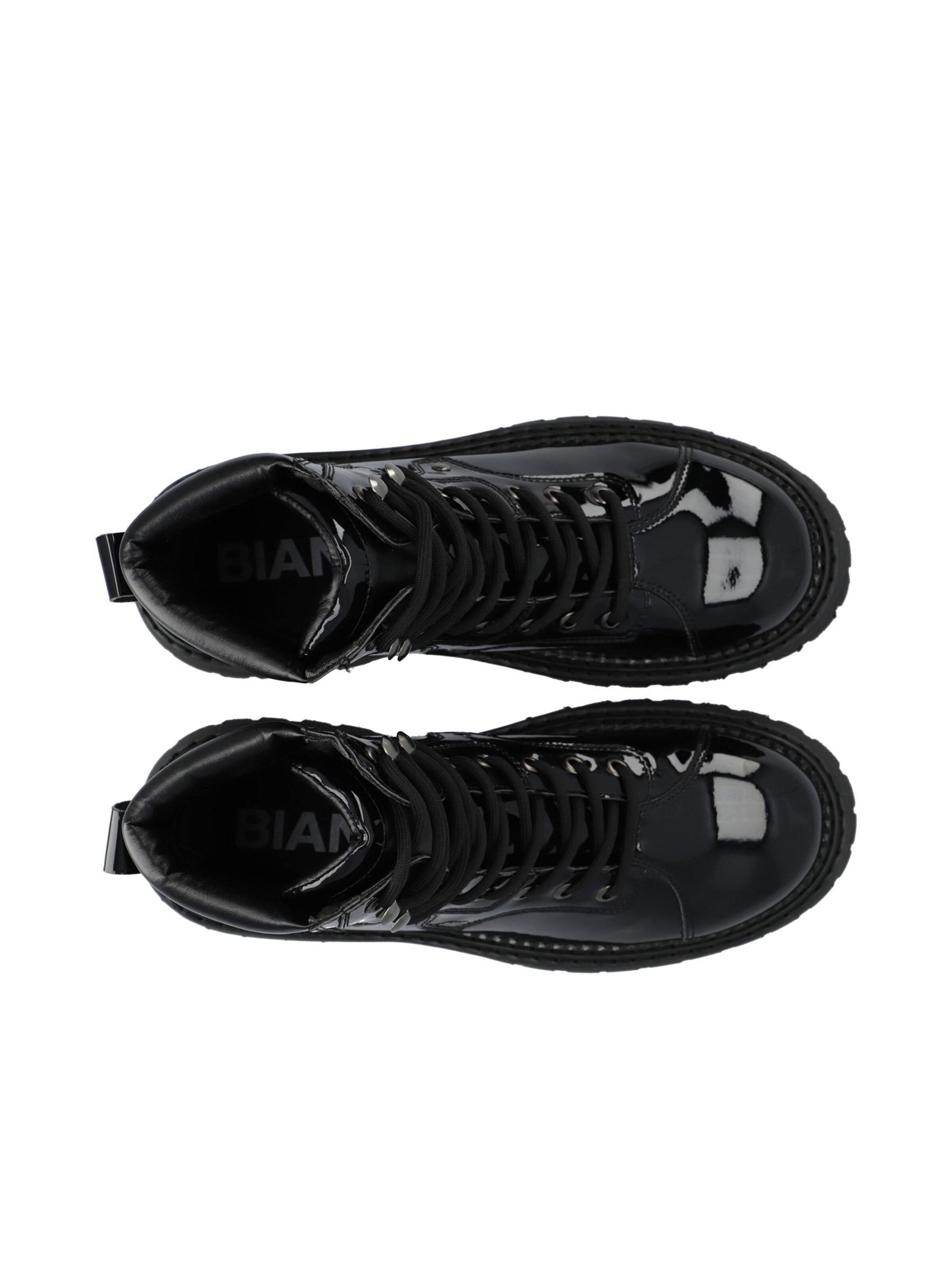 Bottines à lacets 'NORTH' Bianco en noir