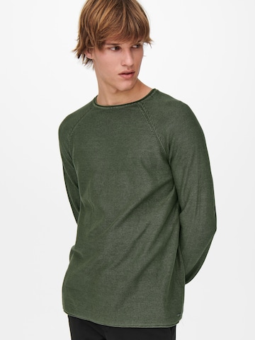 Only & Sons Regular Fit Pullover 'Dextor' in Grün