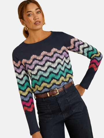 Maglietta di love & roses in blu: frontale