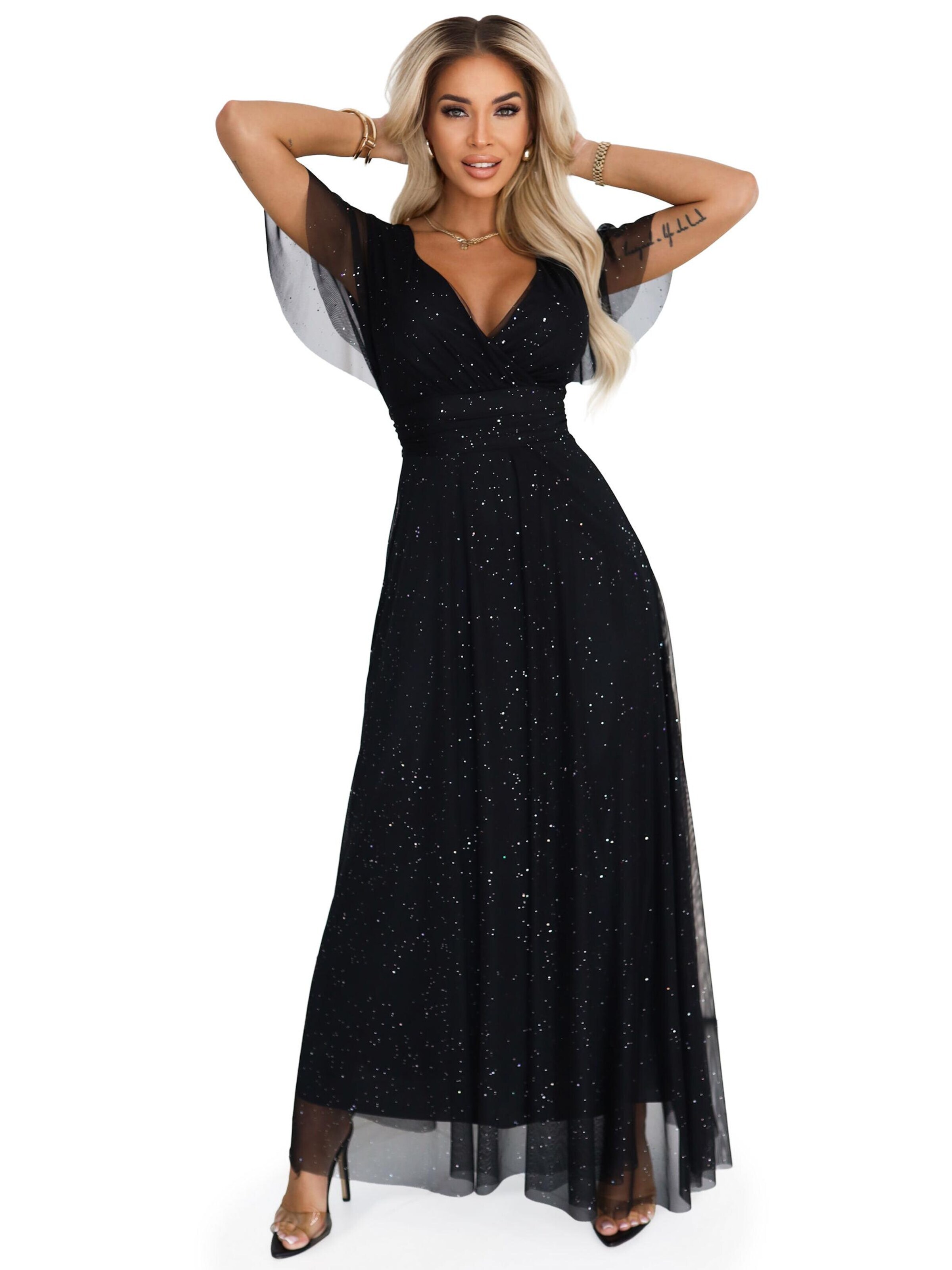 Numoco Abendkleid 'Melania'‌‌‌‌‌‌‌‌ in Schwarz: Vorderseite