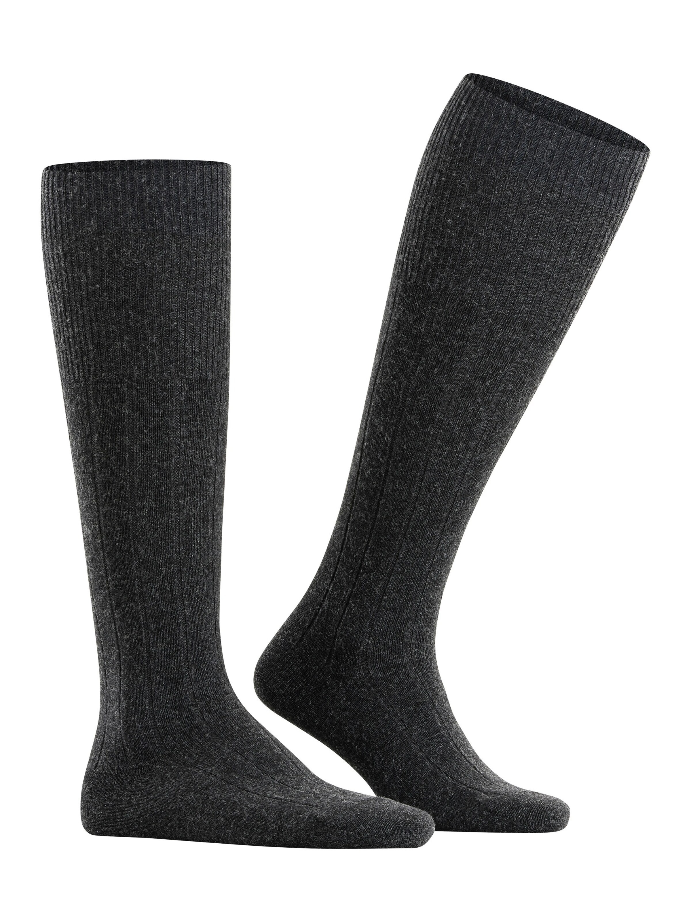 FALKE Knee High Socks 'Lhasa Rib' in Grey