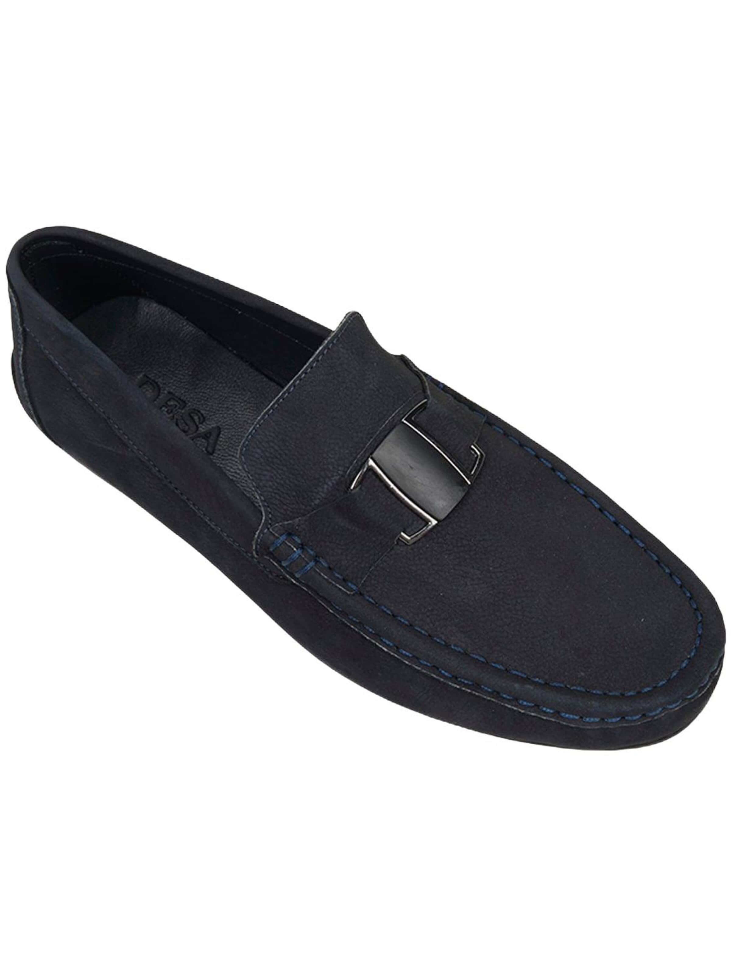Desa Moccasins 'Slipper' in Blue: front
