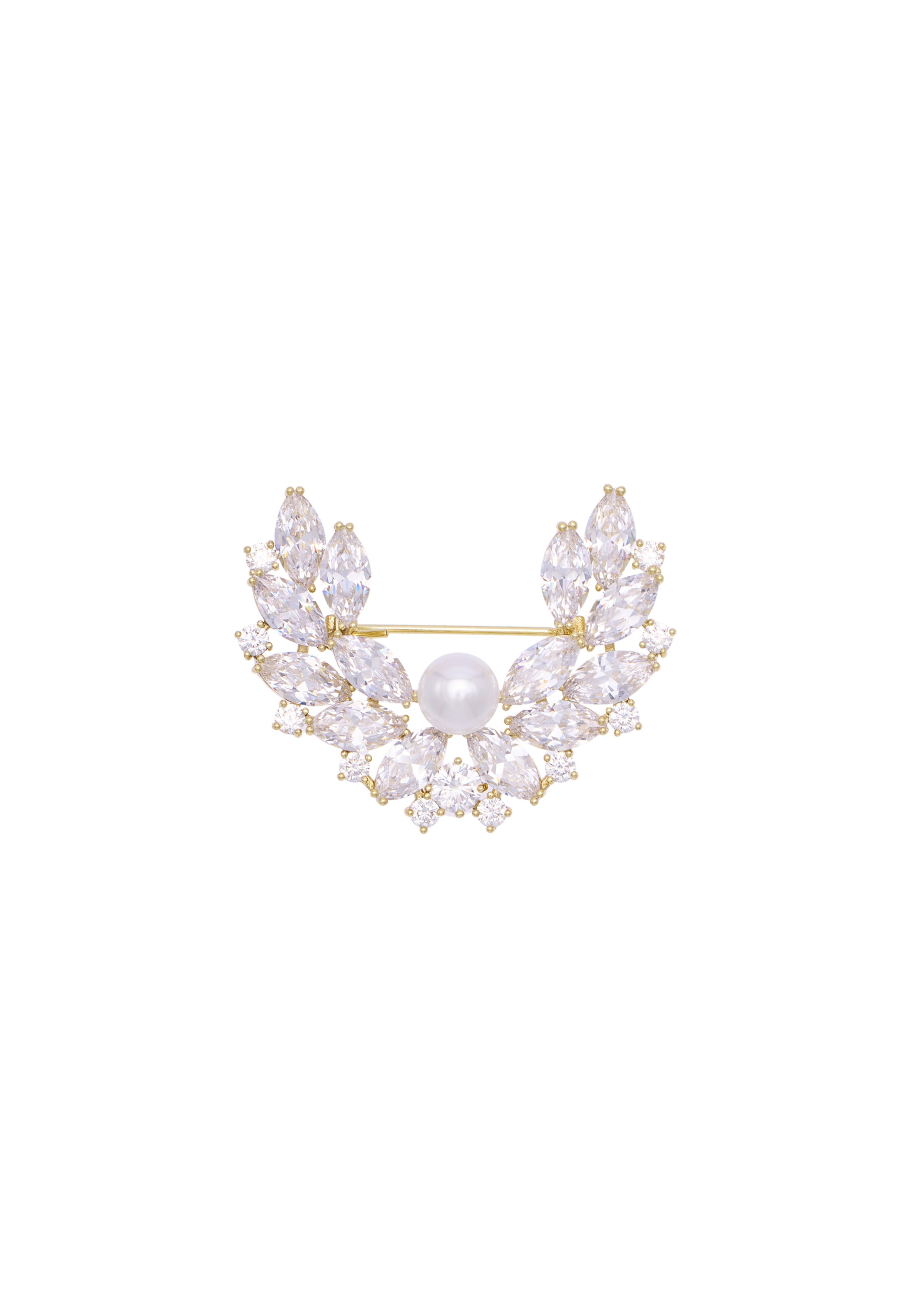 Broche usha BLACK LABEL en or : devant