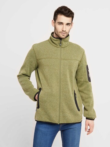 Sea Ranch Fleece jas in Groen: voorkant