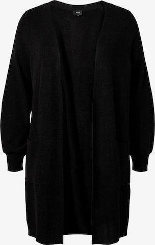 Zizzi Knit Cardigan in Black: front