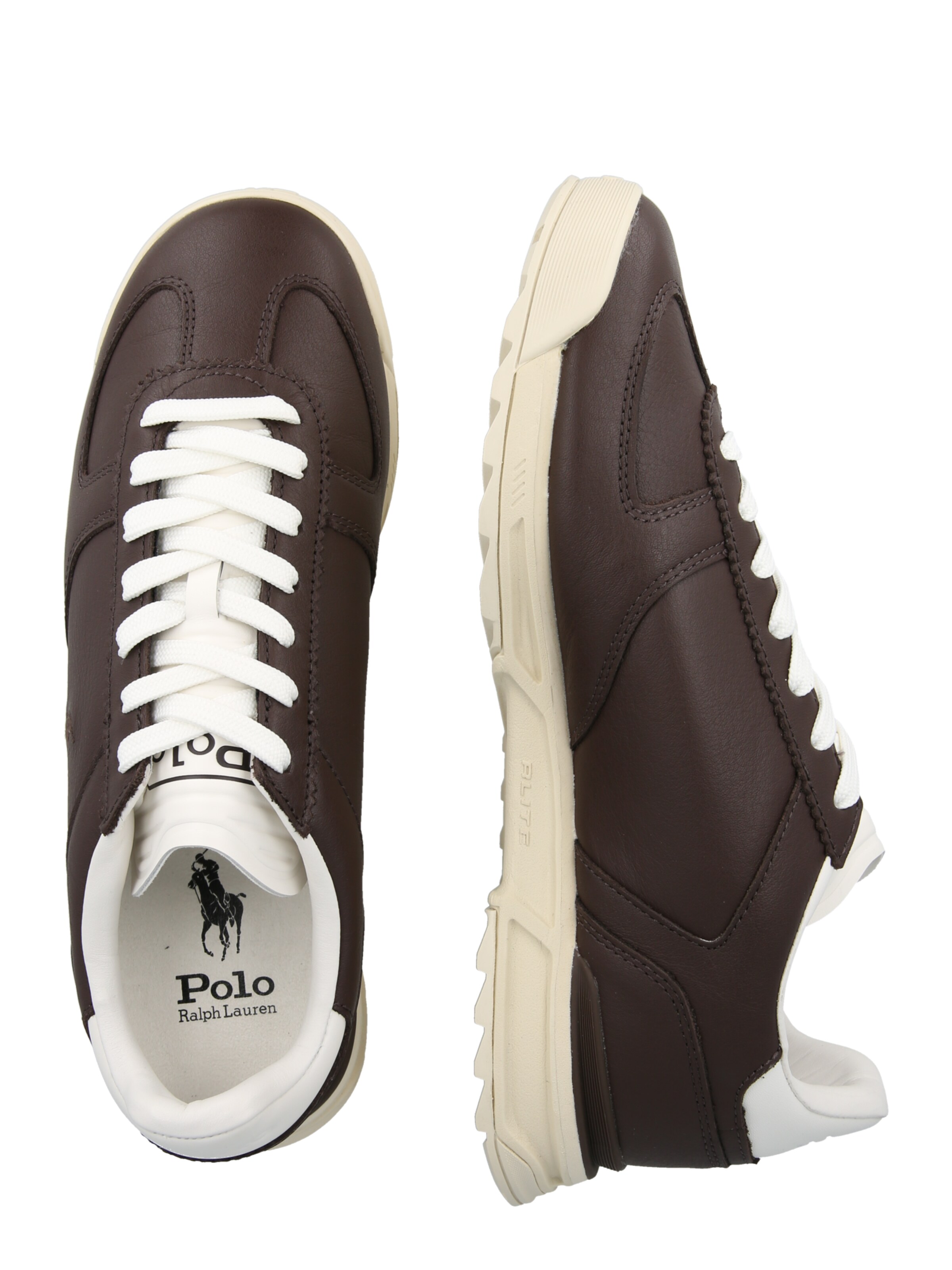 Polo Ralph Lauren Ниски маратонки 'Varick' в кафяво