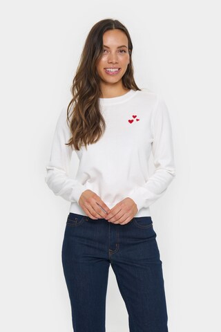 SAINT TROPEZ Pullover 'Valentina' in Weiß: Vorderseite