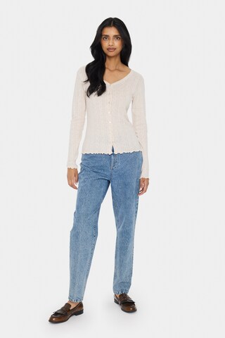 SAINT TROPEZ Knit cardigan 'Gru' in Beige