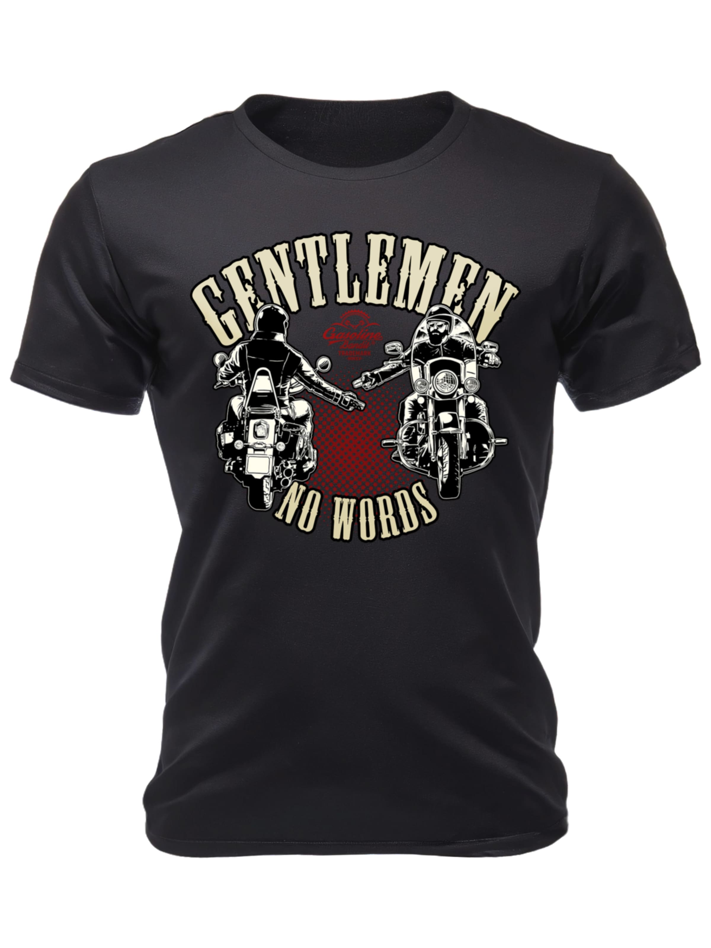 Gasoline Bandit Shirt 'Gentlemen - No Words'‌‌‌ in Schwarz: Vorderseite
