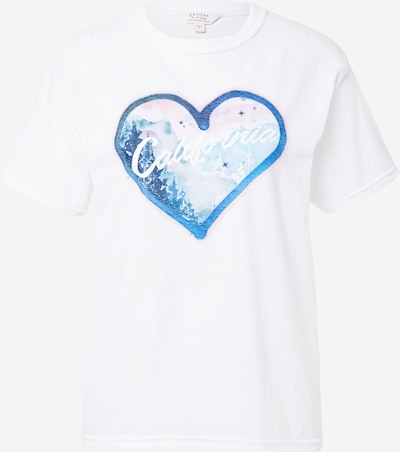 Miss Selfridge (Petite) T-shirt 'CALIFORNIA HEART' en marine / bleu ciel / blanc, Vue avec produit