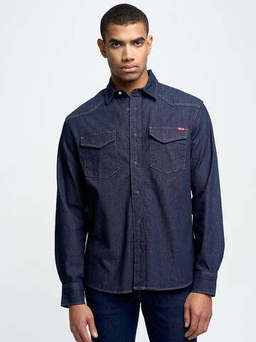 BIG STAR Regular fit Button Up Shirt 'CHUCK' in Blue: front