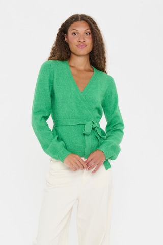 SAINT TROPEZ Knit cardigan 'Larna' in Green: front