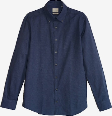Black Label Shirt Business Shirt 'MELANGE' in Blue: front