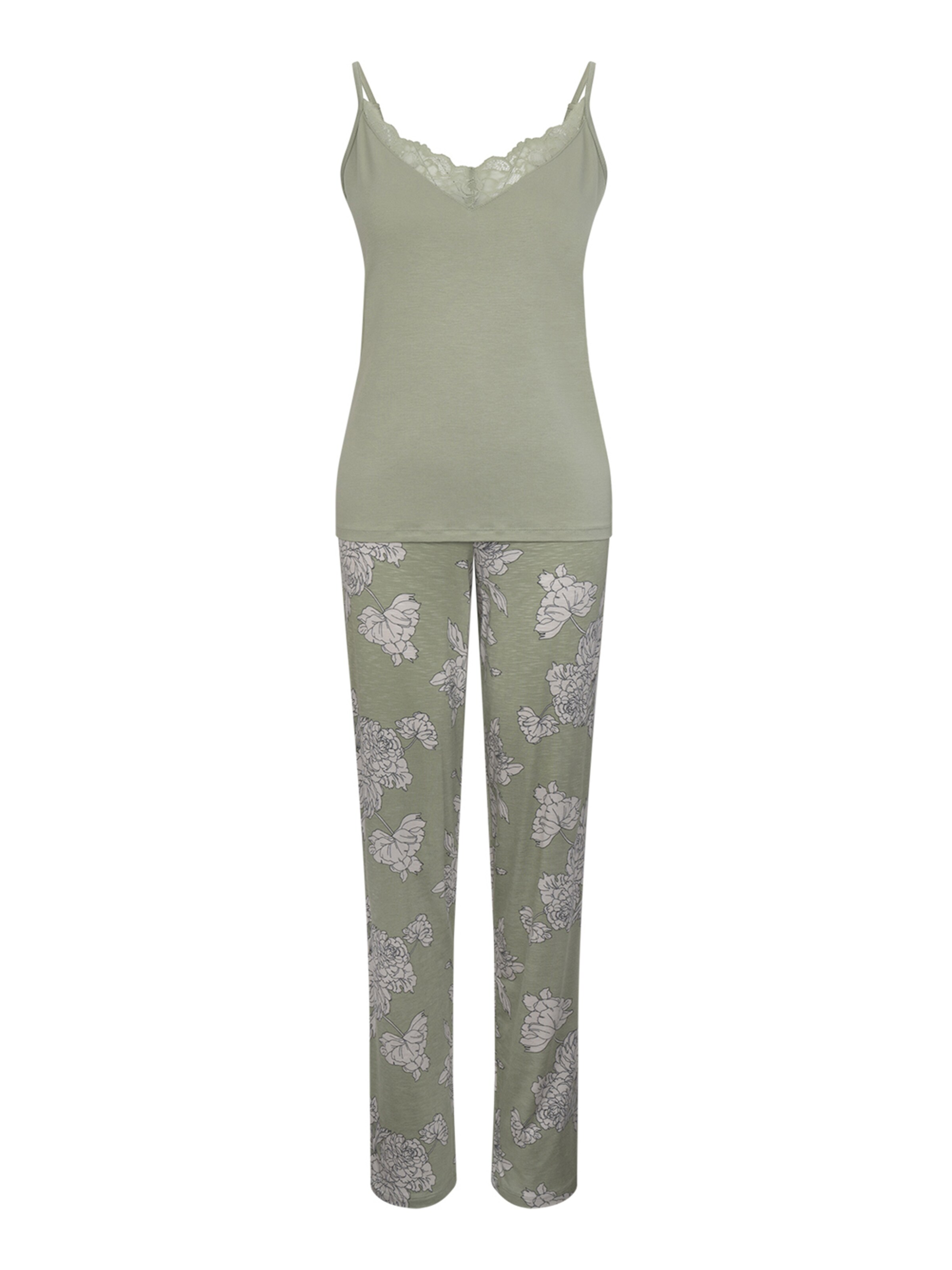 Goldenbay - Pijama ' Gown, Camisole & Pants Daylilli ' en verde