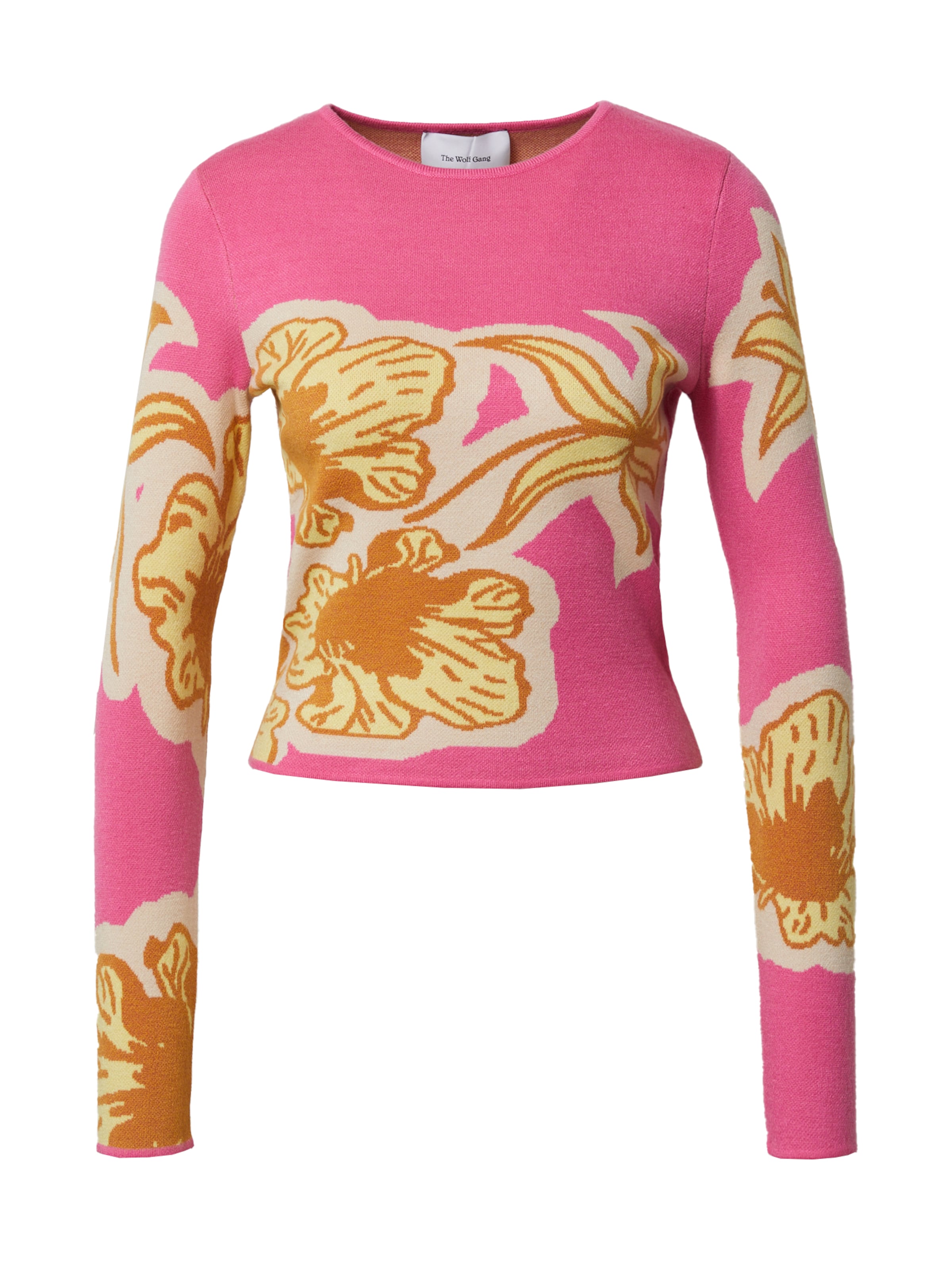 Pull-over &#x27;HIBISCUS INTARSIA&#x27; The Wolf Gang en rose : devant