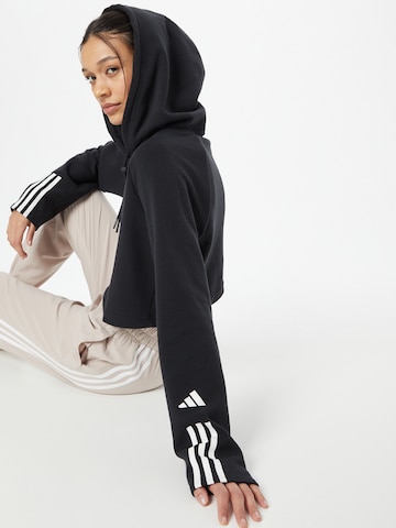 ADIDAS PERFORMANCE Αθλητική μπλούζα φούτερ 'Train Essentials Train  3-Stripes' σε μαύρο