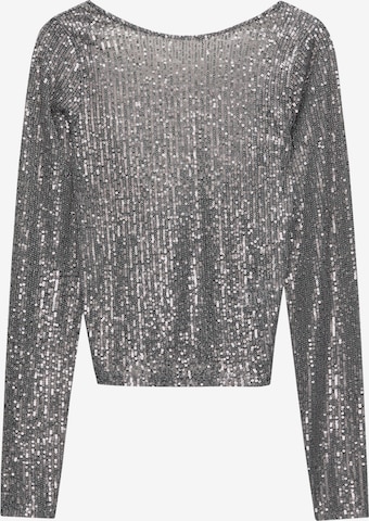 Pull&Bear Shirt in Zilver: voorkant
