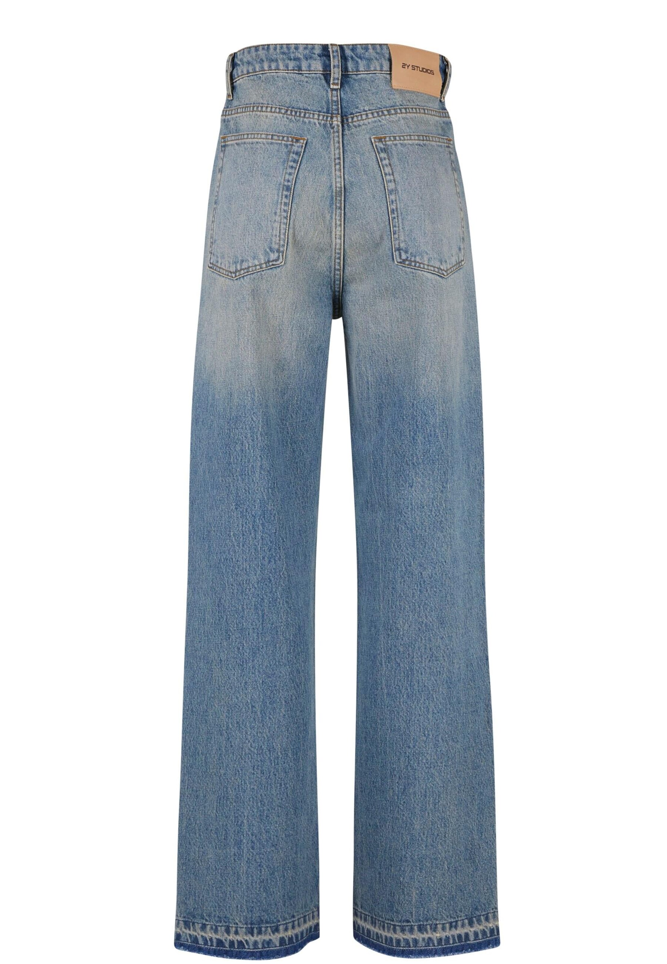 Wide leg Jeans 'Vulna Open' de la 2Y Studios pe albastru