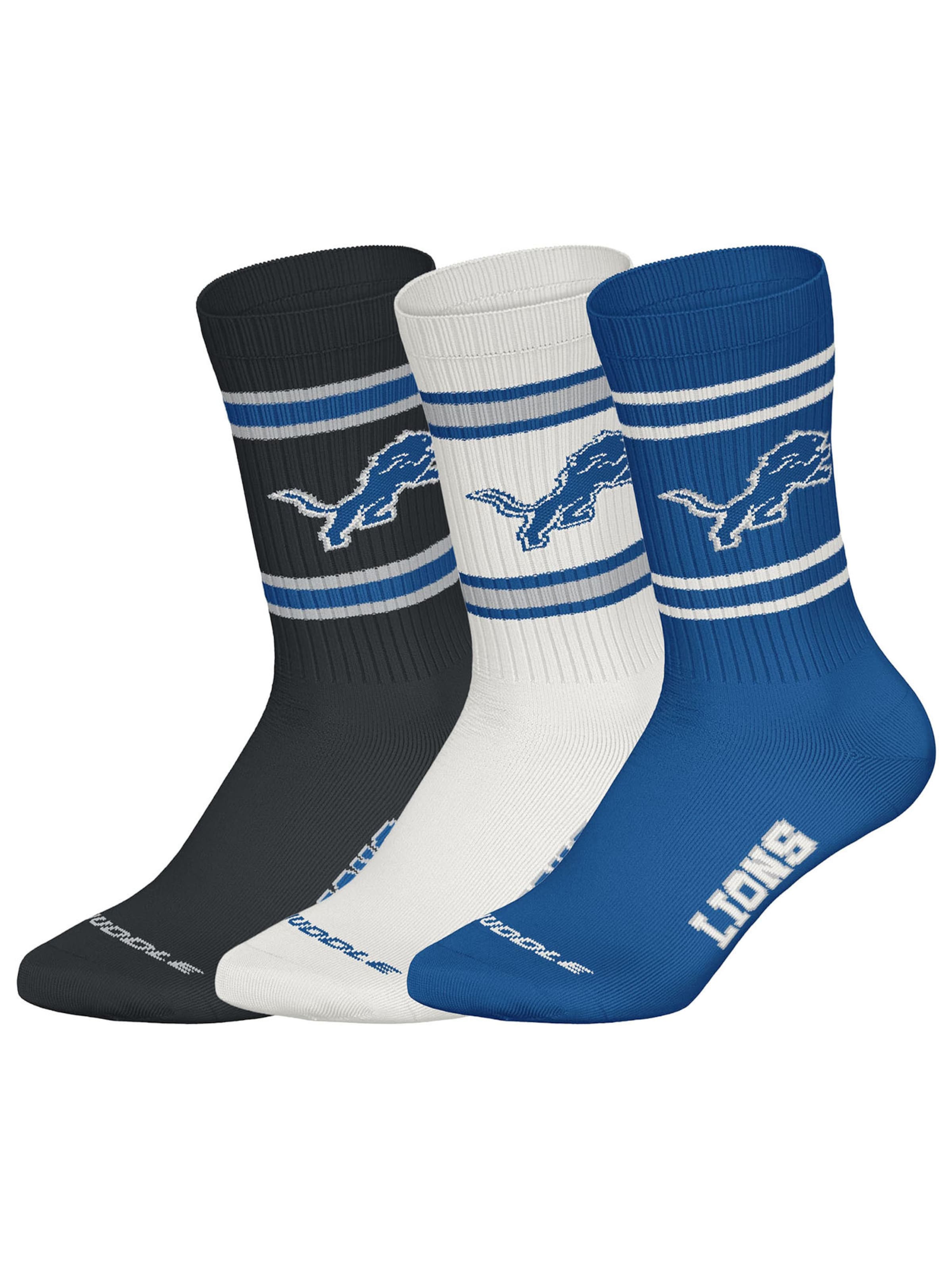 Huddle Freizeitsocken ' NFL Detroit  Crew ' in Blau: Vorderseite