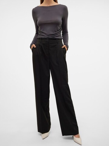 VERO MODA Wide Leg Laskoshousut 'VMNila' värissä musta