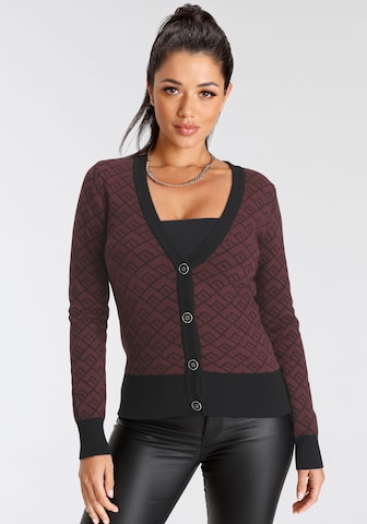 MELROSE Knit Cardigan in Red: front