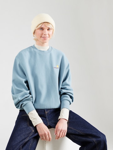 Carhartt WIP - Sudadera 'American Script' en azul: frente