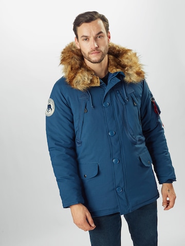 ALPHA INDUSTRIES Winter Parka 'Polar' in Blue: front