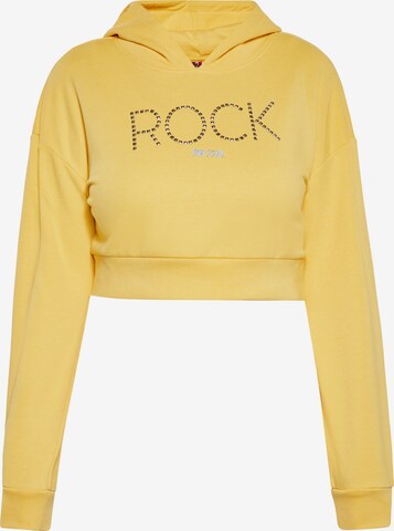 Sweat-shirt myMo ROCKS en jaune : devant