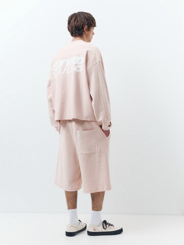 Pull&Bear Sweatshirt 'STWD' in Pink