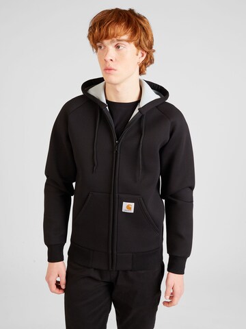 Carhartt WIP Sweat jacket in Black: front