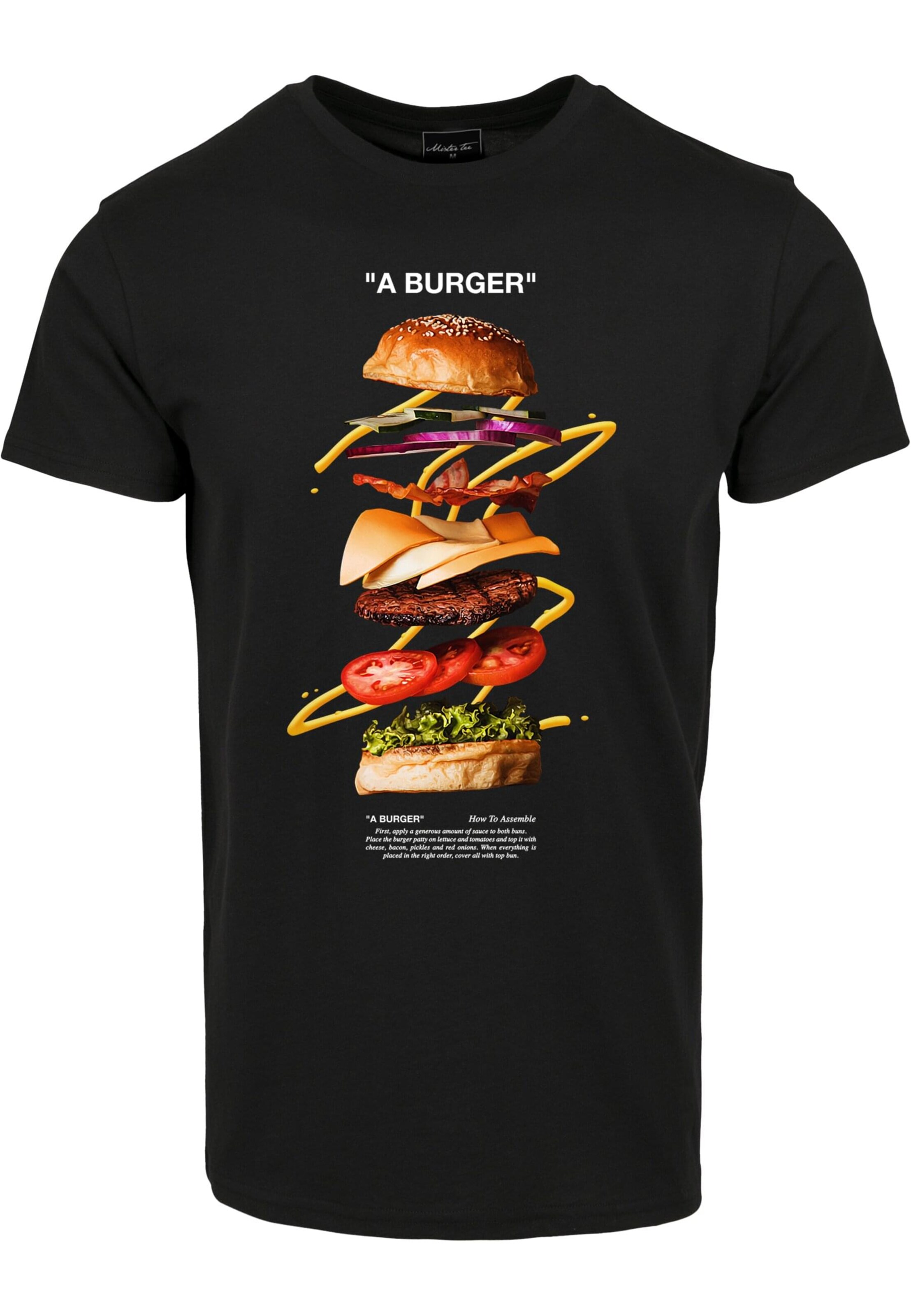 T-Shirt 'A Burger' Mister Tee en noir : devant