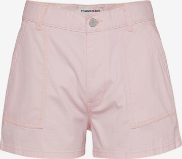 Tommy Jeans Regular Pants 'Harper' in Pink: front