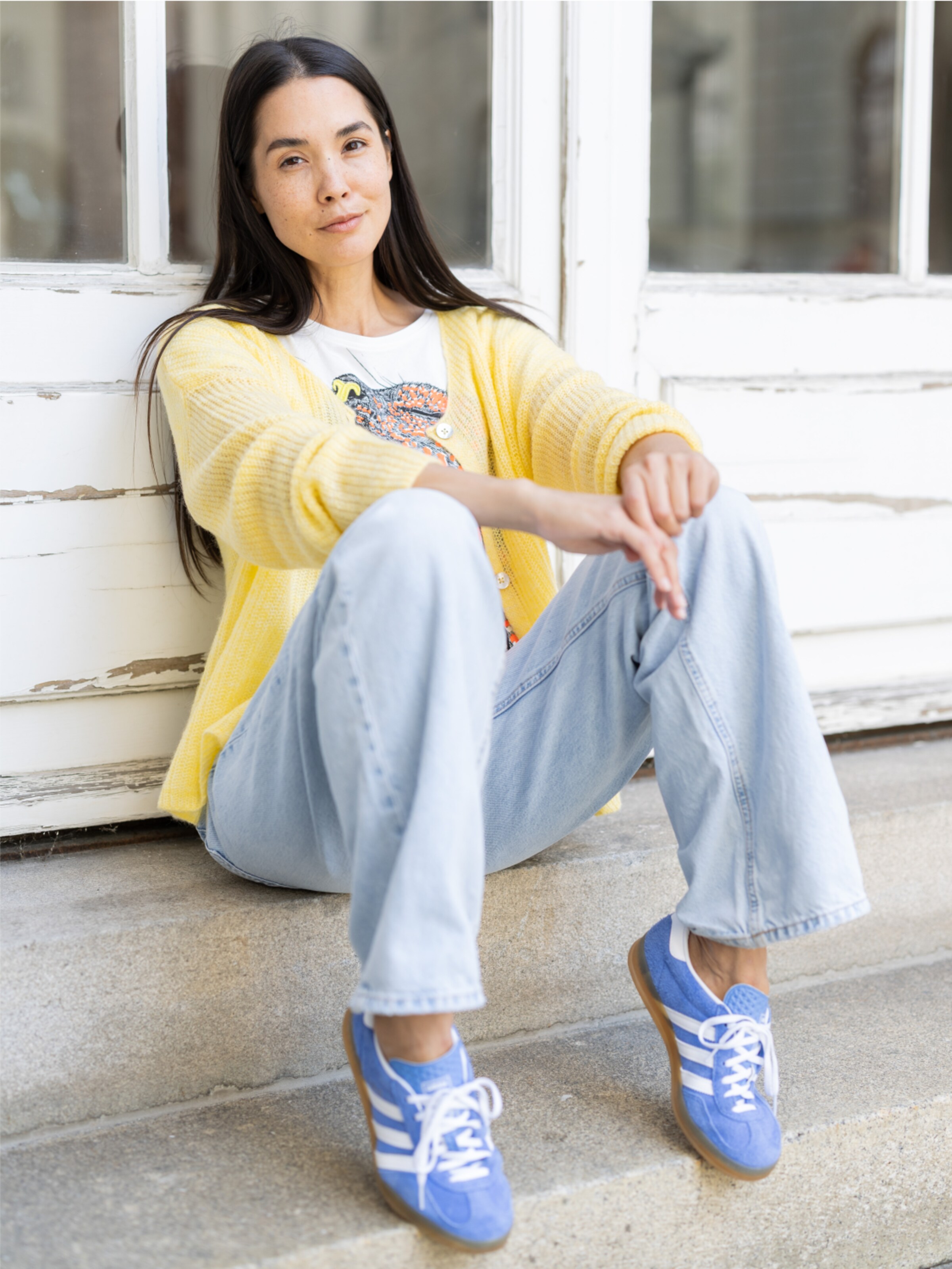 LIKS. Munich Knit Cardigan in Yellow