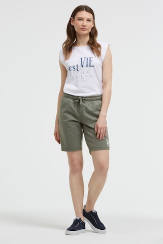 Soccx Regular Basic Sweatshorts mit Logo Print in Grün