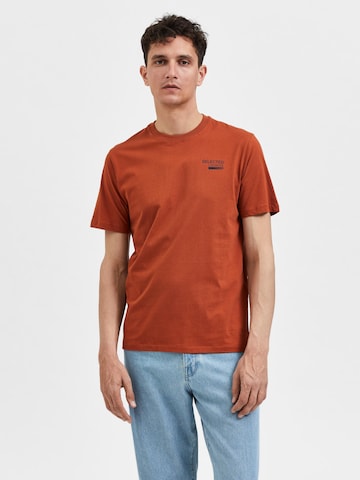 SELECTED HOMME T-Shirt 'Lyon' in Braun: predná strana