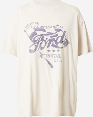 Abercrombie & Fitch Oversized tričko – béžová: přední strana