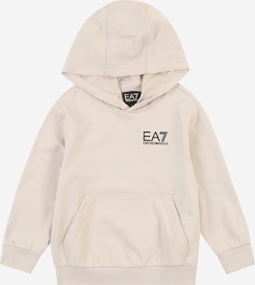 Sweat EA7 Emporio Armani en beige : devant