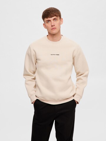 SELECTED HOMME Sweatshirt 'Hankie' i beige: forside