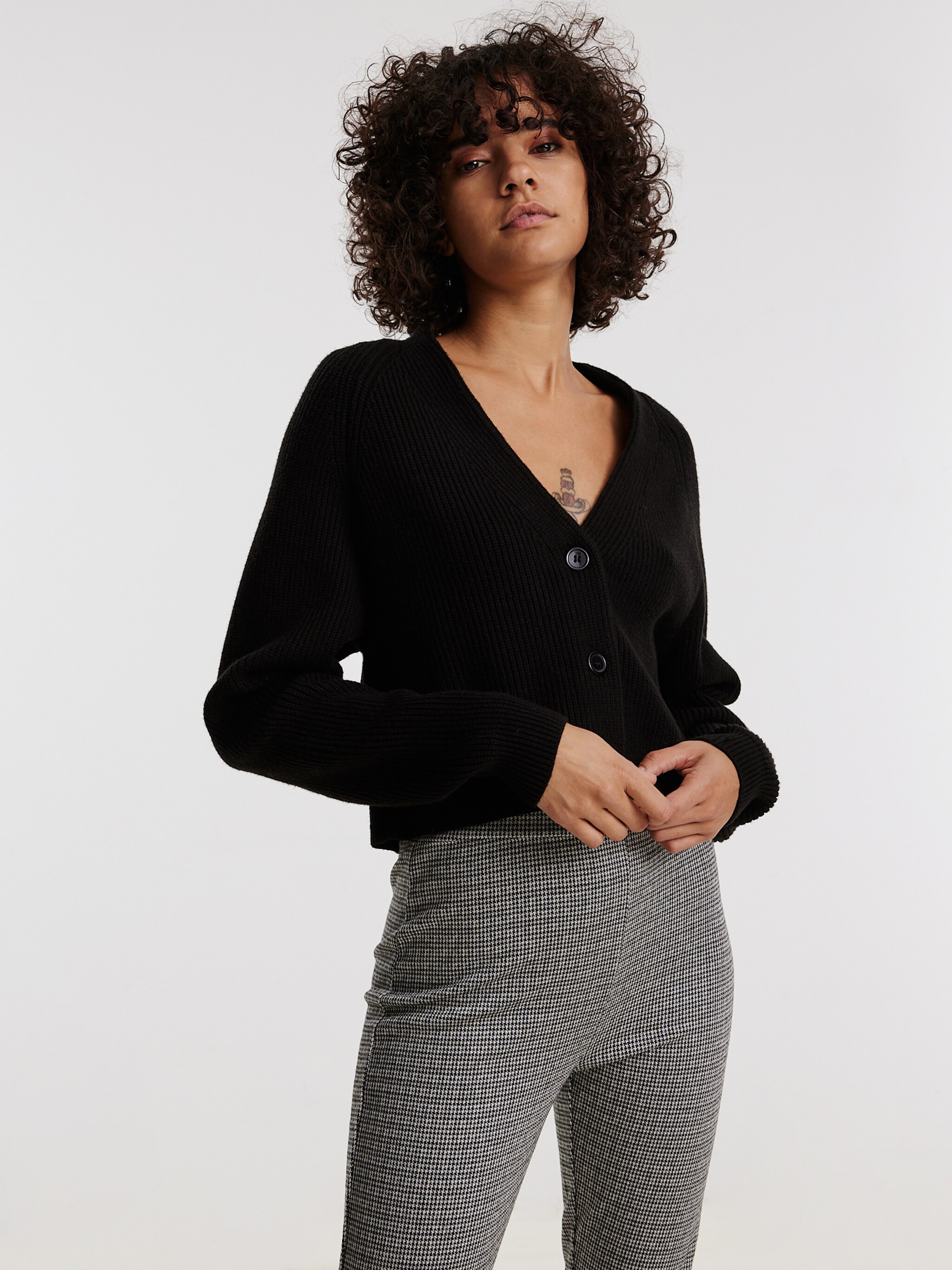 EDITED Producten Gebreid vest 'Geena' Zwart