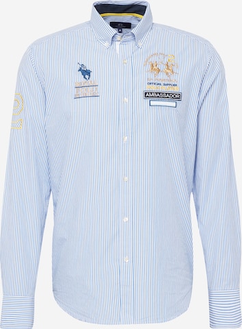 La Martina - Regular Fit Camisa em azul: frente