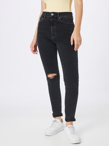 Tommy Jeans - Skinny Vaquero 'MELANY' en negro: frente