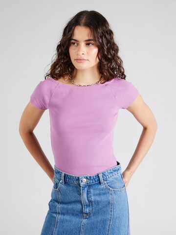 T-shirt QS en violet : devant