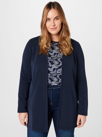 SAMOON Knit Cardigan in Blue: front